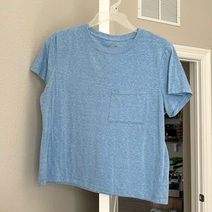 Blue Cotton Pocket Tee